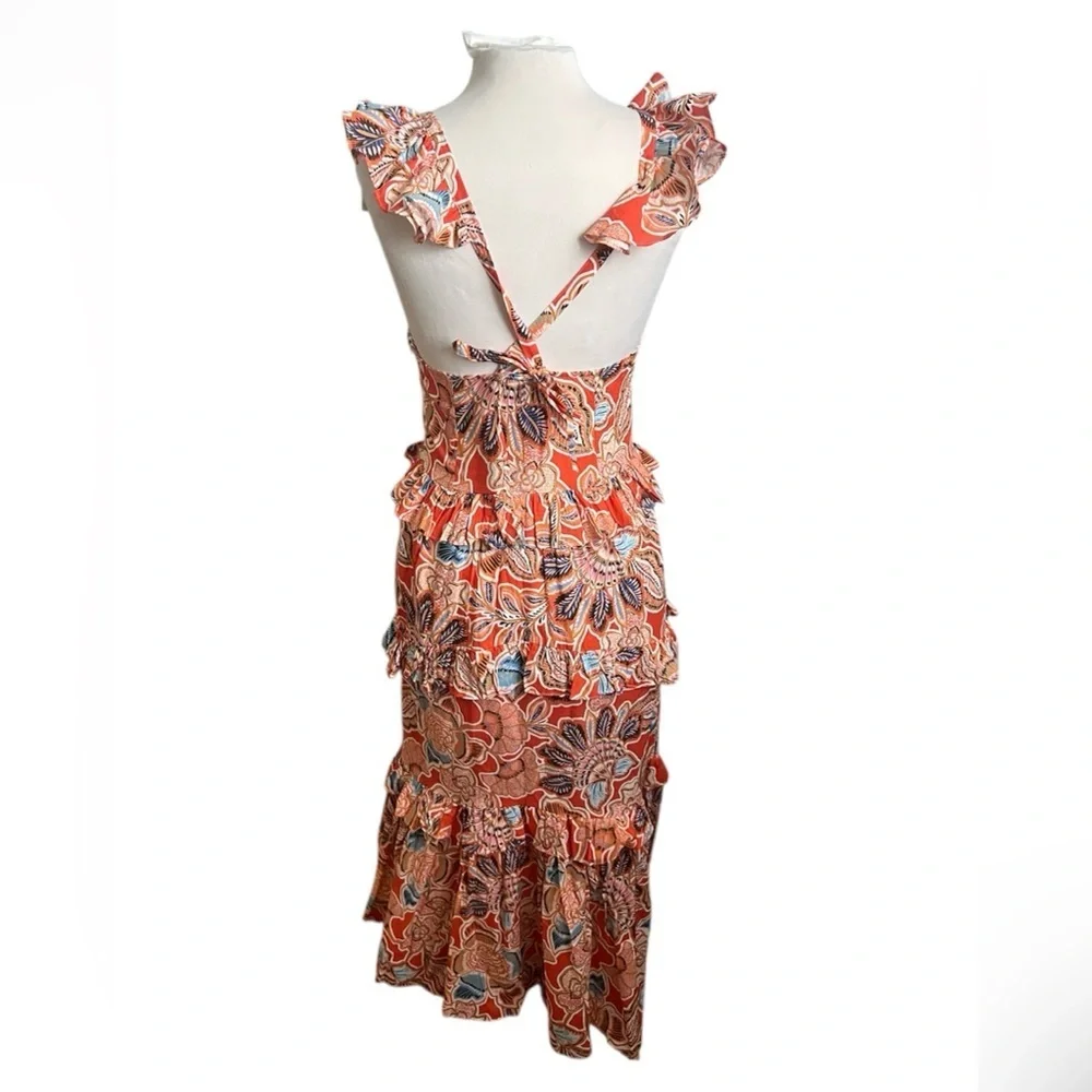 Misa Los Angeles Morrison Dress in Tangerine Floral - Small
